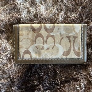 Coach Tan and Brown Women's Wallet/checkbook